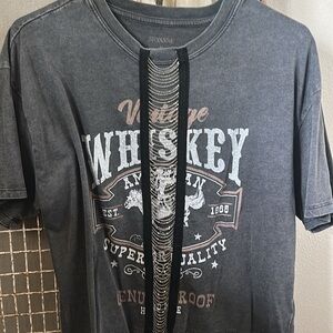 Shyanne Vintage Whiskey Graphic Tee - Charcoal